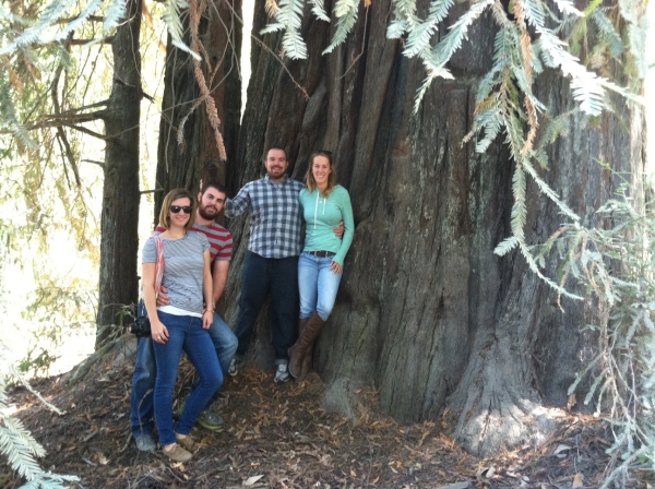 Our vacation family portrait among the redwoods.